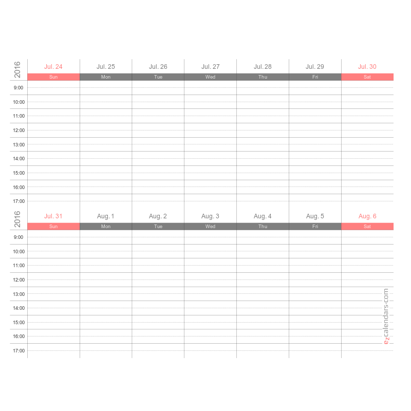 Two weeks appointment schedule template, weekly planner for 2025 - EzCalendars