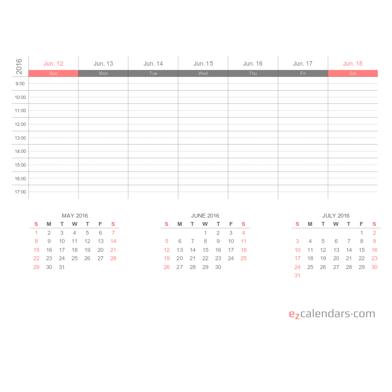 Printable one week appointment calendar, PDF - EzCalendars